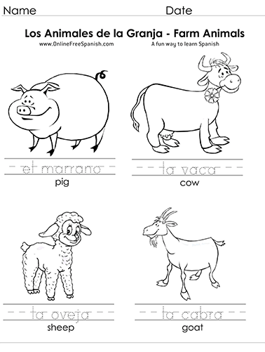 In Spanish} Farm animals for kids 